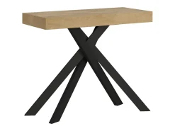 Online Ityhome Mesa consola extensível 90x40/300 cm Krack carvalho natural pernas antracite Castanho