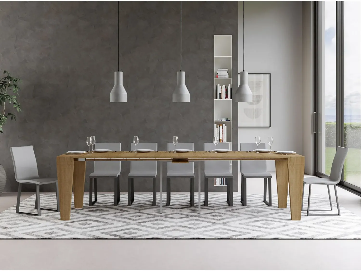ITAMOBY Mesa consola extensível 90x40/300 cm Spimbo Carvalho Natural^ Consola