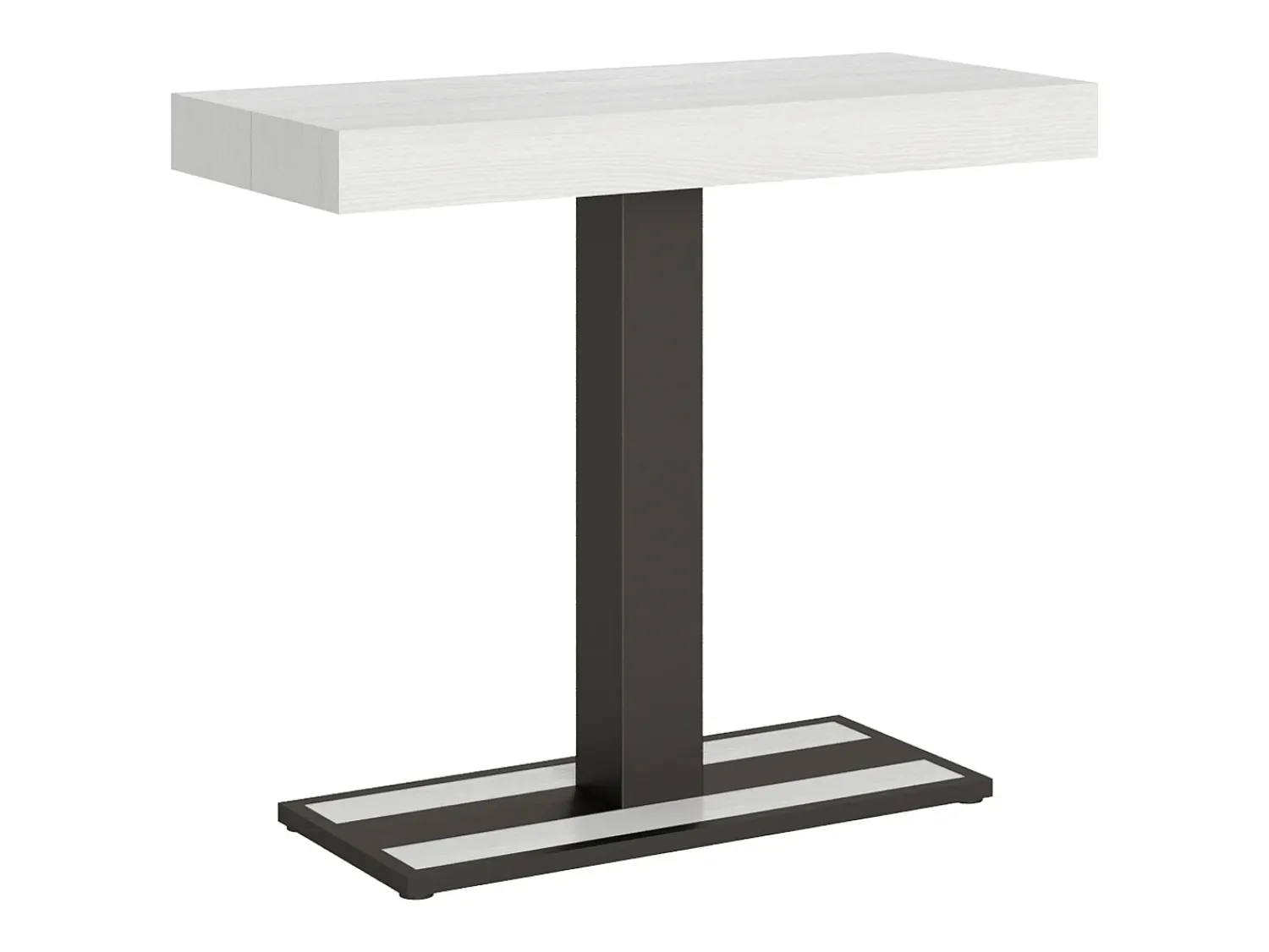 ITAMOBY Mesa consola extensível 90x40/196 cm Capital Small Cinza Branca quadro Antracite^ Consola