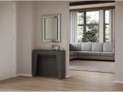 Online ITAMOBY Mesa consola extensível 90x25/211 cm Anea Antracite Espatulado extensões internas Cinzento