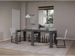Online ITAMOBY Mesa consola extensível 90x25/211 cm Anea Antracite Espatulado extensões internas Cinzento
