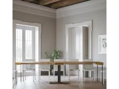 Consola|ITAMOBY Mesa consola extensível 90x40/300 cm Capital Carvalho Natural quadro Antracite Natural claro