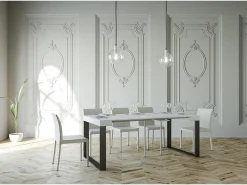 Clearance ITAMOBY Mesa consola extensível 90x40/196 cm Elettra Small Cinza Branca quadro Antracite Branco
