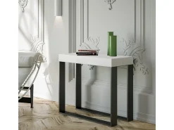 Clearance ITAMOBY Mesa consola extensível 90x40/196 cm Elettra Small Cinza Branca quadro Antracite Branco