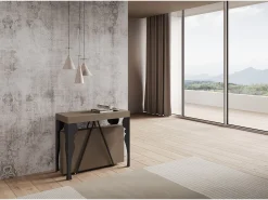 Hot Ityhome Mesa consola extensível 90x40/300 cm Riza tortora quadro antracite Castanho