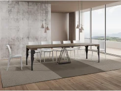 Hot Ityhome Mesa consola extensível 90x40/300 cm Riza tortora quadro antracite Castanho