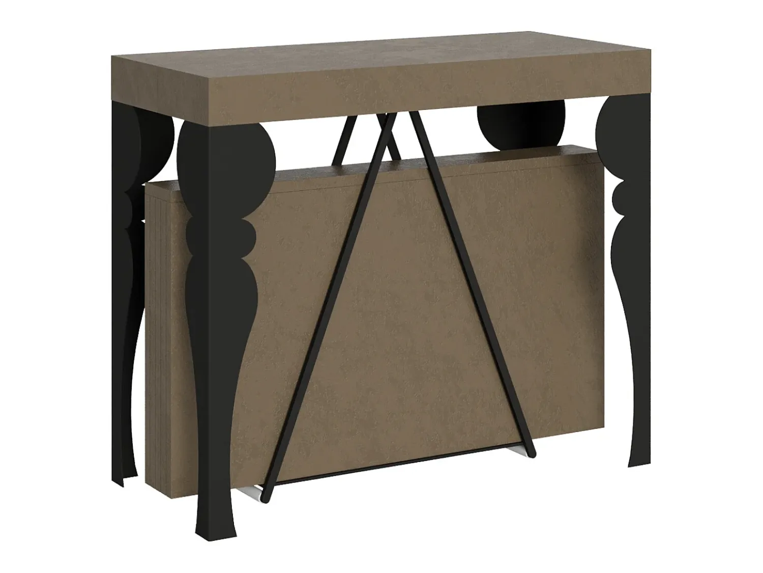 Hot Ityhome Mesa consola extensível 90x40/300 cm Riza tortora quadro antracite Castanho