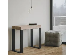 Hot ITAMOBY Mesa consola extensível 90x40/196 cm Tecno Small Carvalho Natural quadro Antracite Natural claro