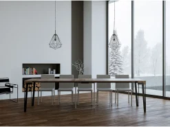 Consola|ITAMOBY Mesa consola extensível 90x40/300 cm Rio Carvalho Natural quadro Antracite Natural claro