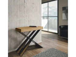 ITAMOBY Mesa consola extensível 90x40/196 cm Diago Small Premium Carvalho Natural quadro Antracite^ Consola