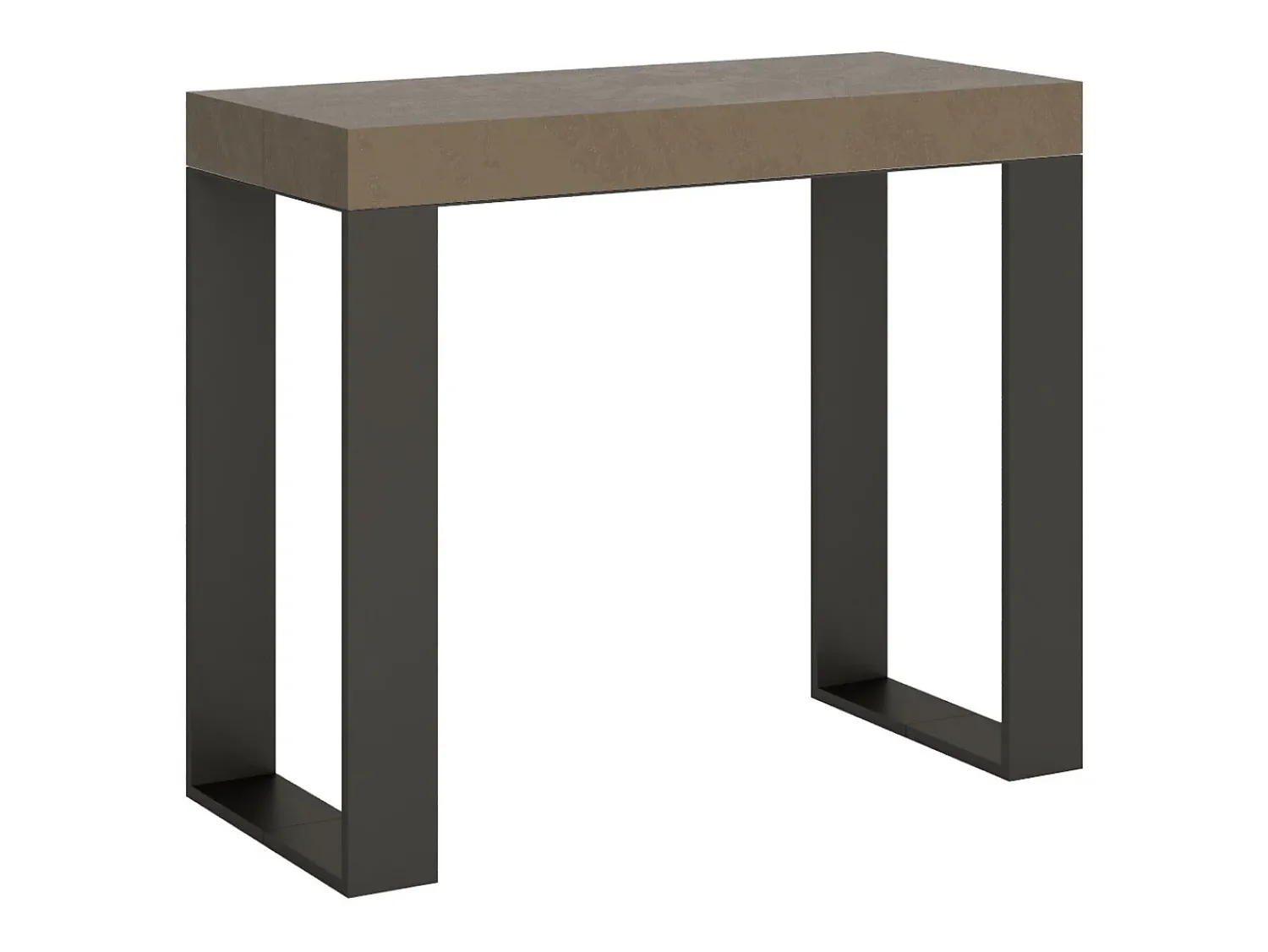 Discount ITAMOBY Mesa consola extensível 90x40/300 cm Tecno Tortora quadro Antracite Castanho