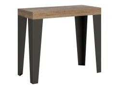 ITAMOBY Mesa consola extensível 90x40/300 cm Flame Premium Carvalho Natural quadro Antracite^ Consola