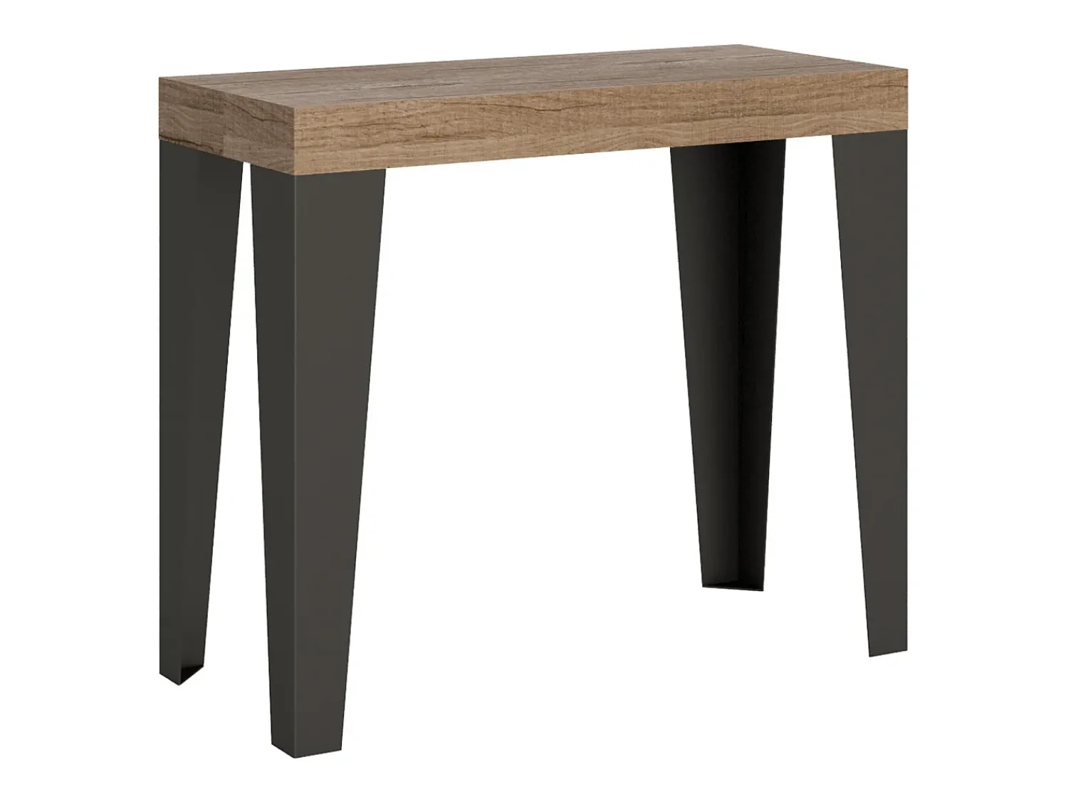 ITAMOBY Mesa consola extensível 90x40/300 cm Flame Premium Carvalho Natural quadro Antracite^ Consola