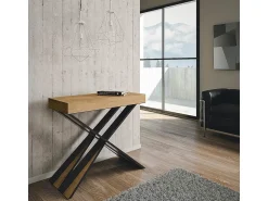 Outlet ITAMOBY Mesa consola extensível 90x40/300 cm Diago Premium Carvalho Natural quadro Antracite Natural claro