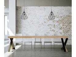 Outlet ITAMOBY Mesa consola extensível 90x40/300 cm Diago Premium Carvalho Natural quadro Antracite Natural claro