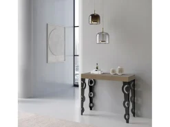ITAMOBY Mesa consola extensível 90x40/196 cm Karamay Small Tortora quadro Antracite^ Consola