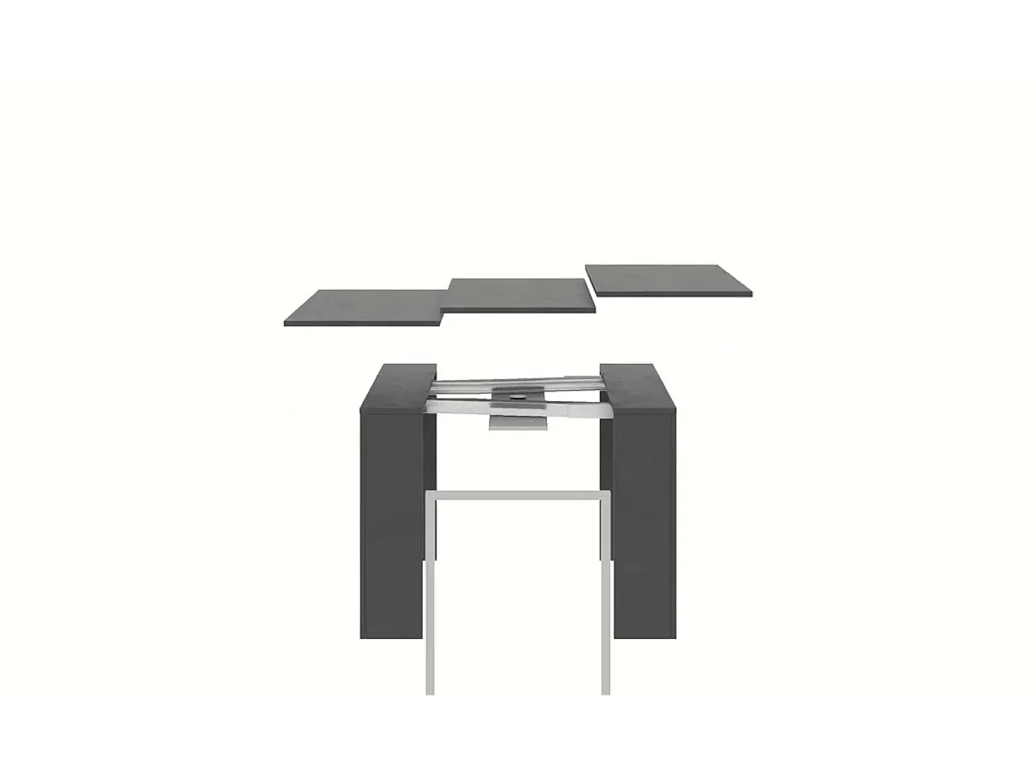 New ITAMOBY Mesa consola extensível 90x42/198 cm Emy Small Espatulado Branco
