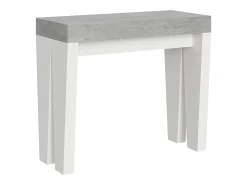 Consola*ITAMOBY Mesa consola extensível 90x40/196 cm Spimbo Mix Small plano Cimento - estrutura Cinza Branca Cinzento / Branco