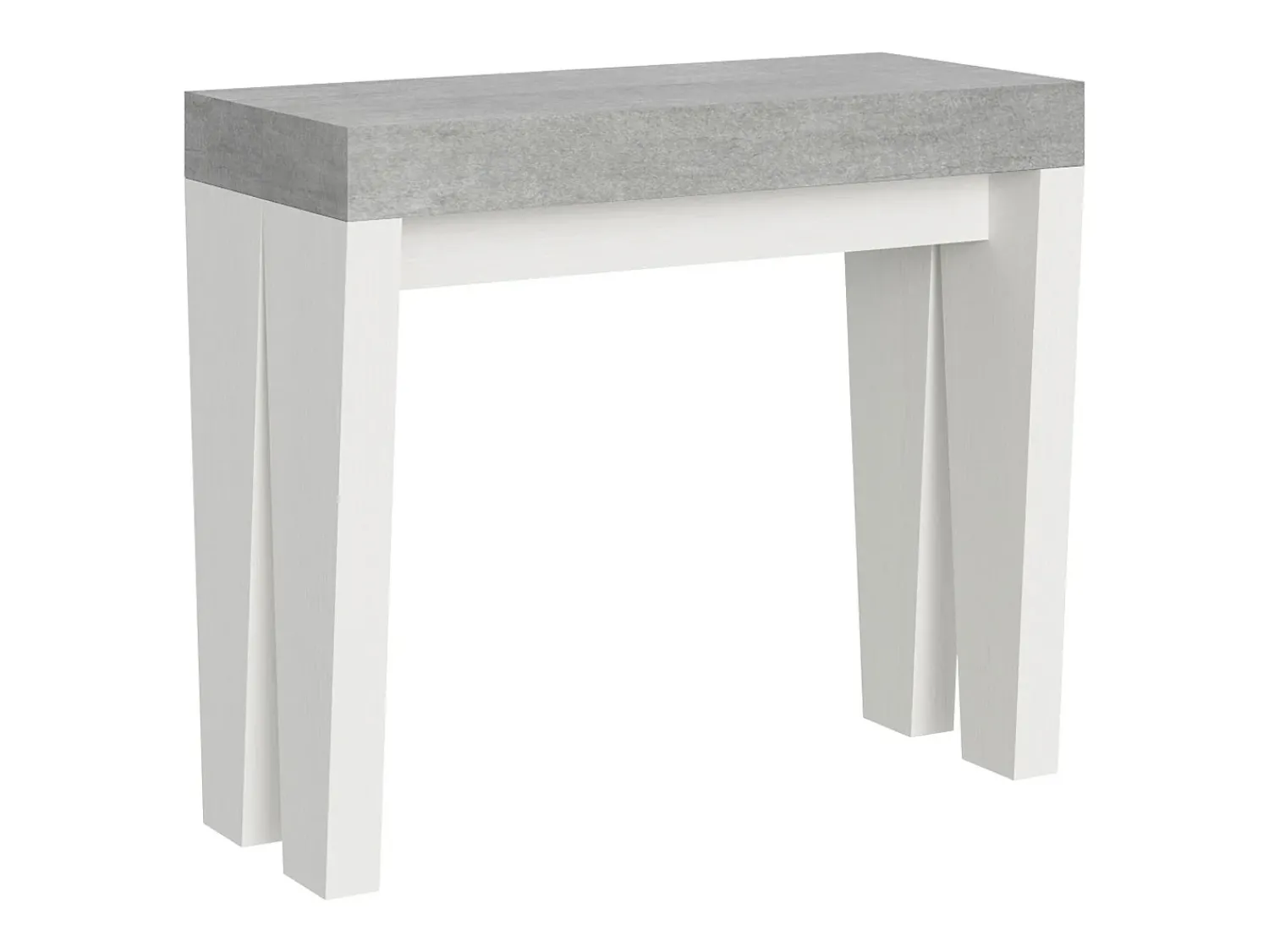 Consola*ITAMOBY Mesa consola extensível 90x40/196 cm Spimbo Mix Small plano Cimento - estrutura Cinza Branca Cinzento / Branco
