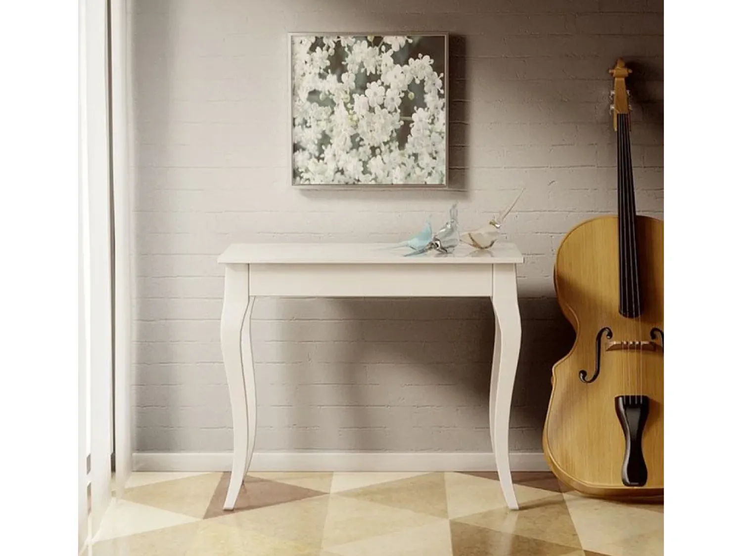 Consola|ITAMOBY Mesa consola extensível 90x48/308 cm Olanda Cinza Branca Branco