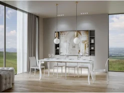 Consola|ITAMOBY Mesa consola extensível 90x48/308 cm Olanda Cinza Branca Branco