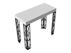 ITAMOBY Mesa consola extensível 90x40/196 cm Ghibli Small Cinza Branca quadro Antracite^ Consola