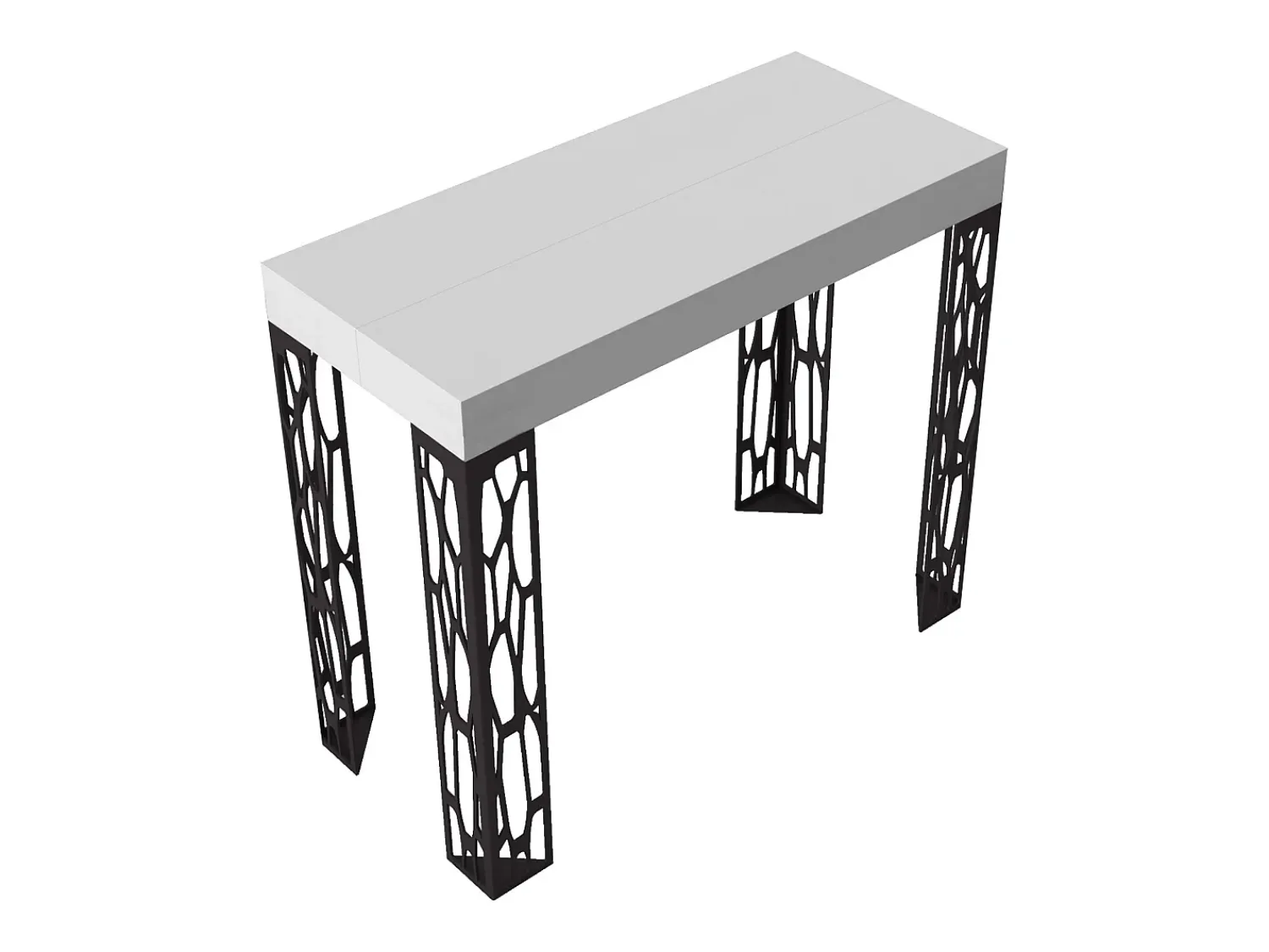 ITAMOBY Mesa consola extensível 90x40/196 cm Ghibli Small Cinza Branca quadro Antracite^ Consola