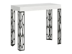 ITAMOBY Mesa consola extensível 90x40/196 cm Ghibli Small Cinza Branca quadro Antracite^ Consola