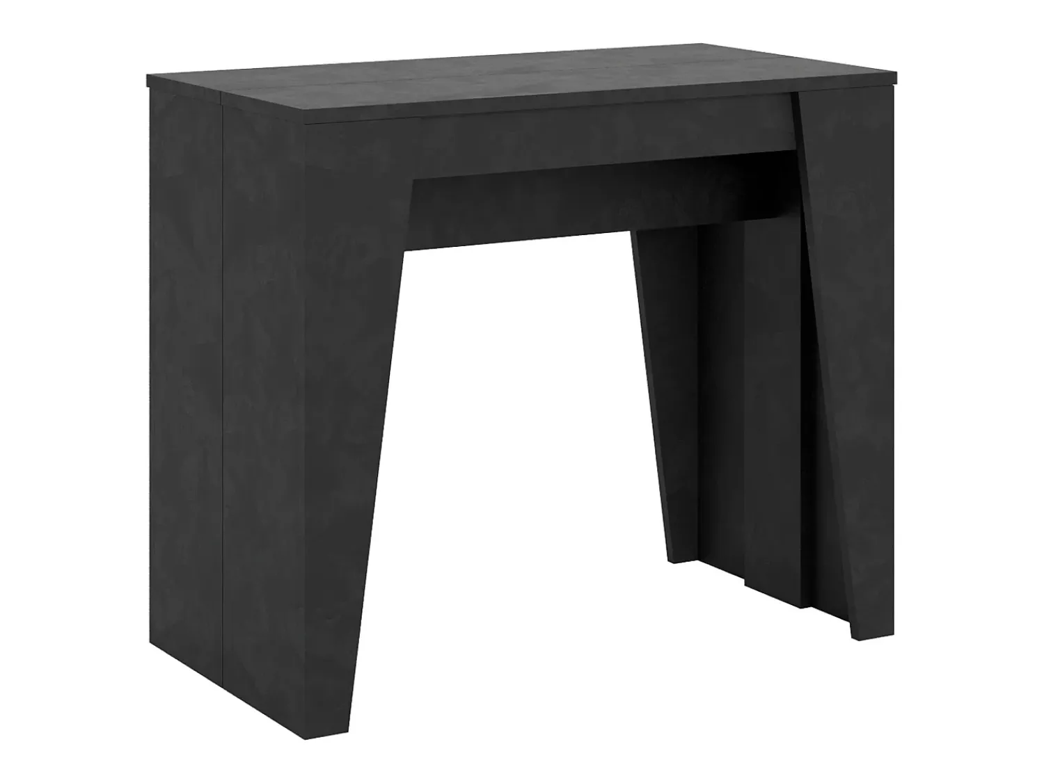 Consola*Ityhome Mesa consola extensível 90x48/308 cm Anvar antracite espatulado Cinzento