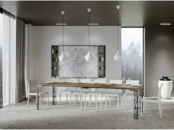 New ITAMOBY Mesa consola extensível 90x40/300 cm Ghibli Nogueira quadro Antracite Natural escuro