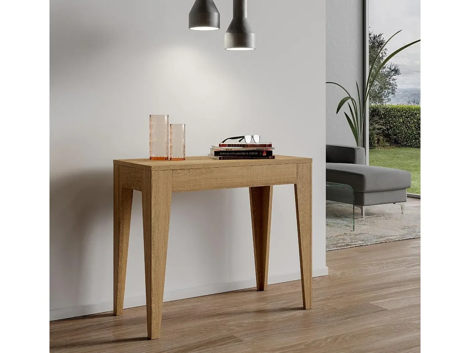 Online ITAMOBY Mesa consola extensível 90x42/198 cm Isotta Small Carvalho Natural Natural claro