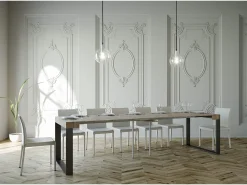 Best ITAMOBY Mesa consola extensível 90x40/300 cm Elettra Carvalho Natural quadro Antracite Natural claro