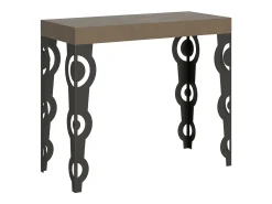 Hot ITAMOBY Mesa consola extensível 90x40/300 cm Karamay Tortora quadro Antracite Castanho