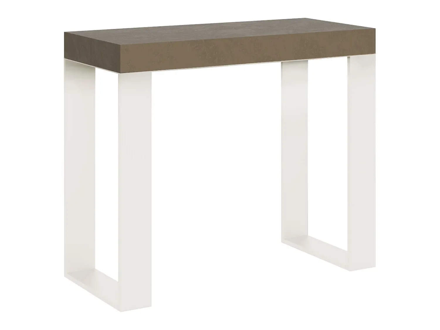 Consola|ITAMOBY Mesa consola extensível 90x40/196 cm Tecno Small Tortora quadro Branco Castanho