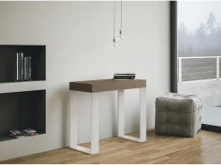 Consola|ITAMOBY Mesa consola extensível 90x40/196 cm Tecno Small Tortora quadro Branco Castanho