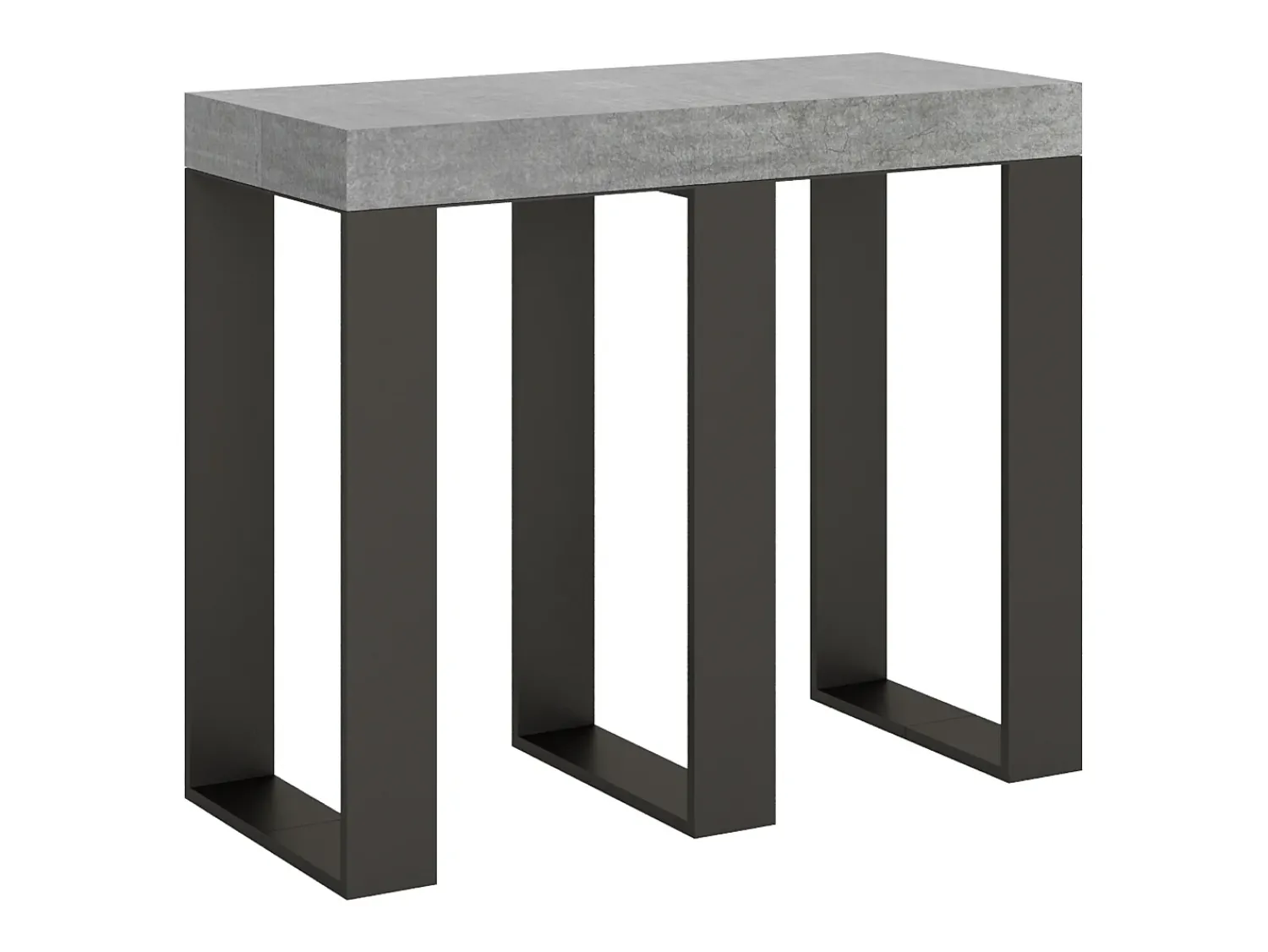 ITAMOBY Mesa consola extensível 90x40/196 cm Sintesi Small Cimento quadro Antracite^ Consola