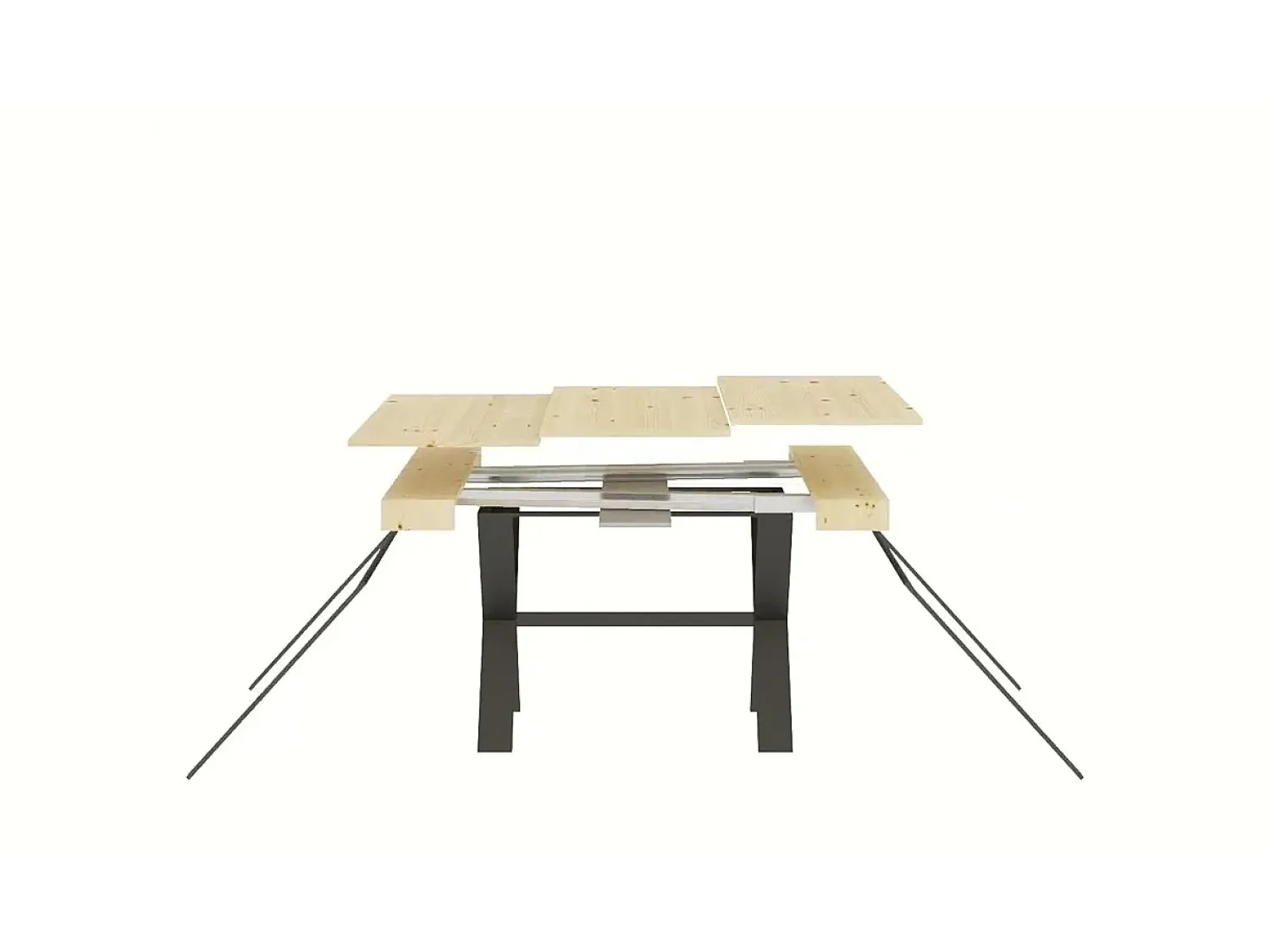 Consola*ITAMOBY Mesa consola extensível 90x40/196 cm Xenia Small Nogueira quadro Antracite Natural escuro