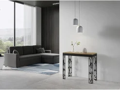 Consola*ITAMOBY Mesa consola extensível 90x40/196 cm Ghibli Evolution Small Carvalho Natural quadro Antracite Natural claro