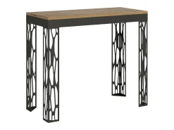 Consola*ITAMOBY Mesa consola extensível 90x40/196 cm Ghibli Evolution Small Carvalho Natural quadro Antracite Natural claro
