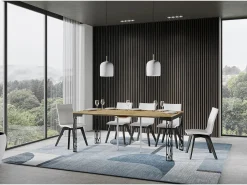 Consola*ITAMOBY Mesa consola extensível 90x40/196 cm Ghibli Evolution Small Carvalho Natural quadro Antracite Natural claro