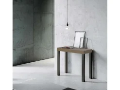 ITAMOBY Mesa consola extensível 90x40/196 cm Everyday Small Tortora quadro Antracite^ Consola