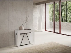 Ityhome Mesa consola extensível 90x42/302 cm Zima cinza branca^ Consola