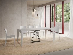 Ityhome Mesa consola extensível 90x42/302 cm Zima cinza branca^ Consola