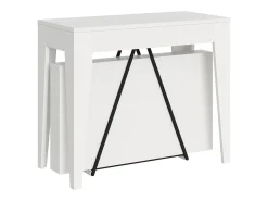 Ityhome Mesa consola extensível 90x42/302 cm Zima cinza branca^ Consola