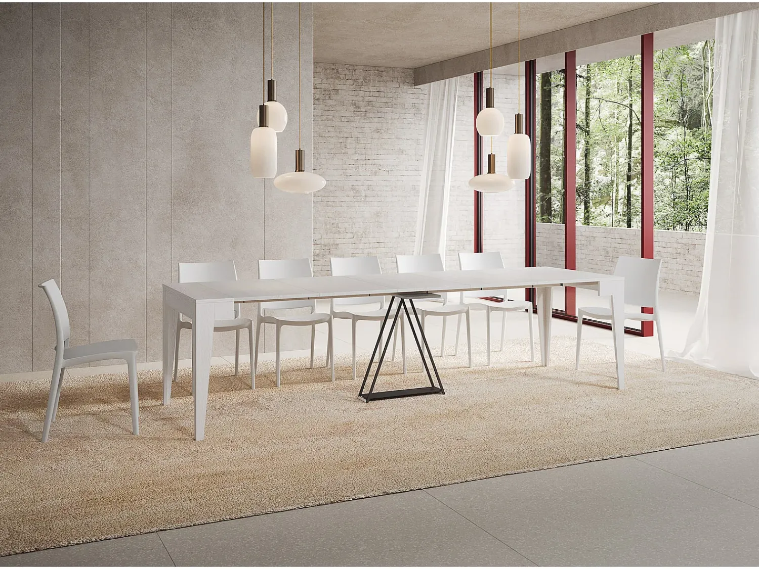 Ityhome Mesa consola extensível 90x42/302 cm Zima cinza branca^ Consola