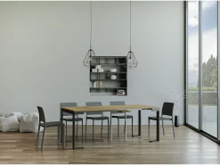 Consola|ITAMOBY Mesa consola extensível 90x40/300 cm Tecno Evolution Carvalho Natural quadro Antracite Natural claro