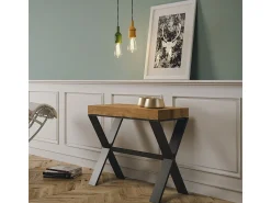 ITAMOBY Mesa consola extensível 90x40/300 cm Xenia Nogueira quadro Antracite Natural escuro
