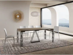 Ityhome Mesa consola extensível 90x40/196 cm Kerpa Small tortora quadro antracite^ Consola