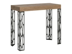 Consola*ITAMOBY Mesa consola extensível 90x40/196 cm Ghibli Small Carvalho Natural quadro Antracite Natural claro