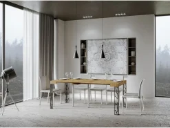 Consola*ITAMOBY Mesa consola extensível 90x40/196 cm Ghibli Small Carvalho Natural quadro Antracite Natural claro